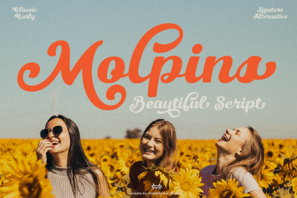 Molpins: A Curly Script Font for Branding Projects