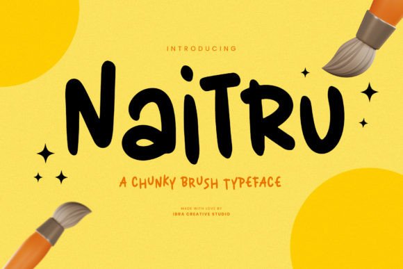 Naitru: A Chunky Brush Typeface for Editorial Personality